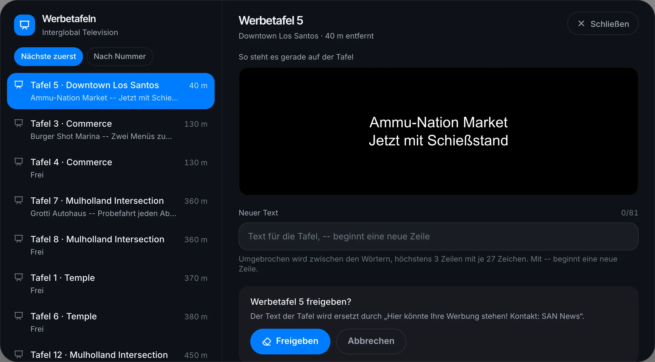 Freigeben fragt noch einmal nach