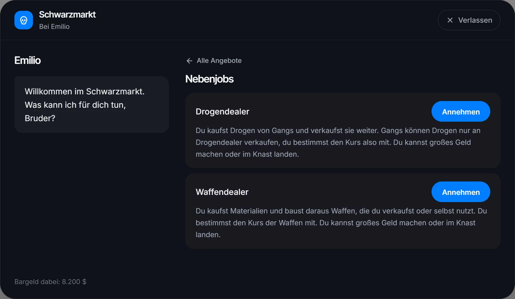 Drogendealer oder Waffendealer werden