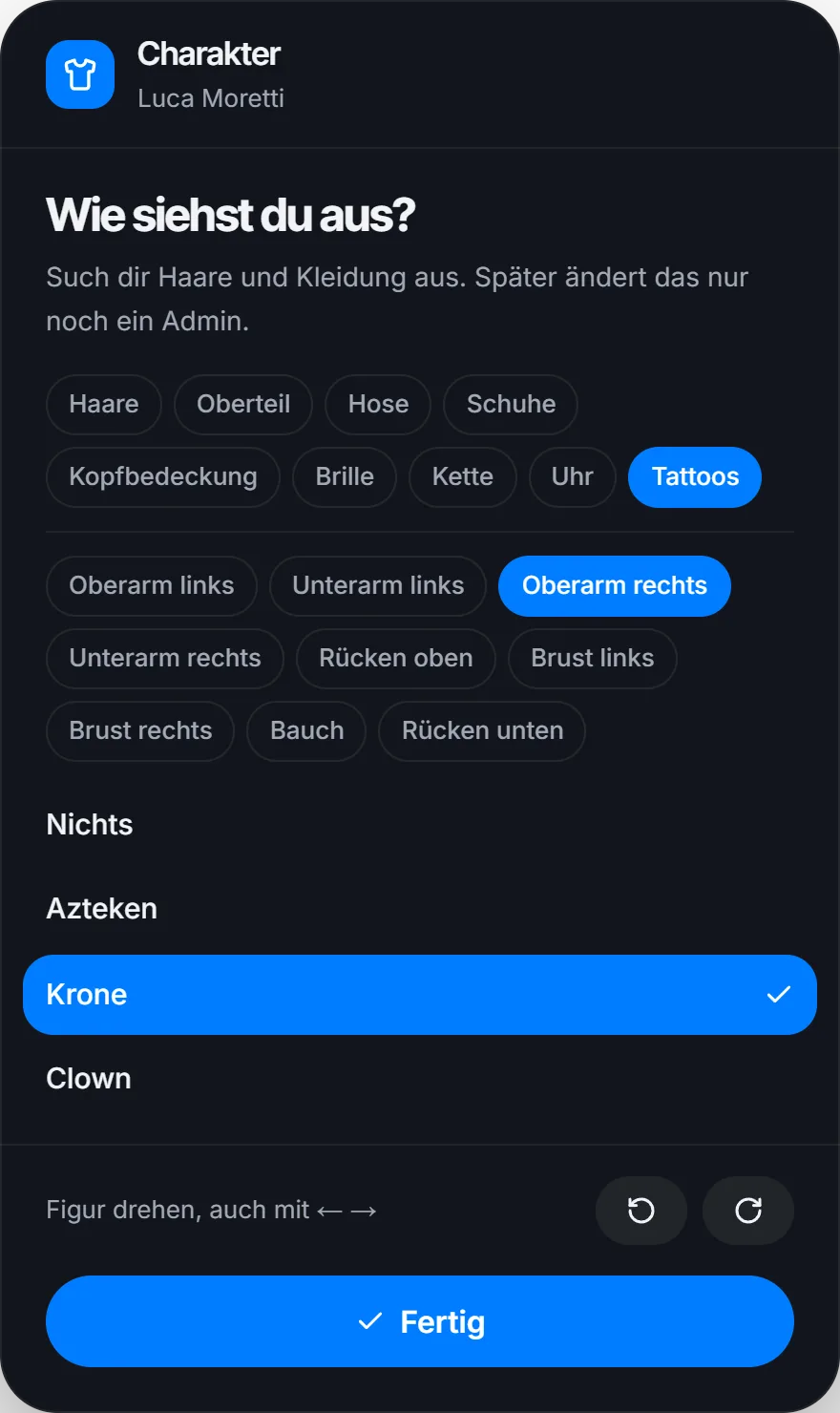 Tattoos an neun Stellen