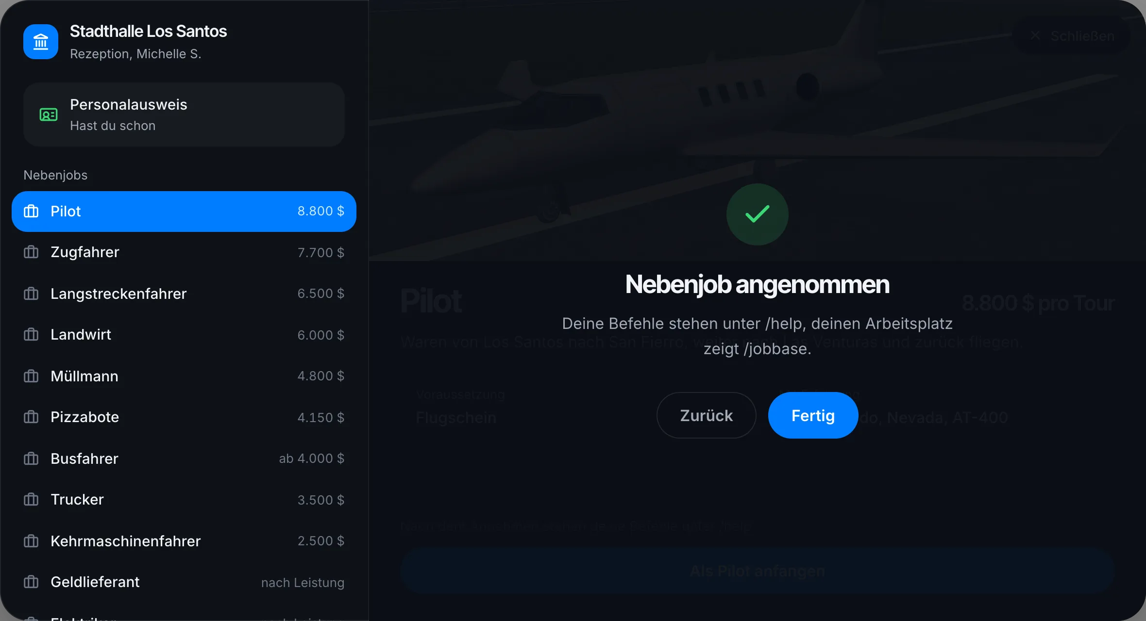 Nebenjob angenommen