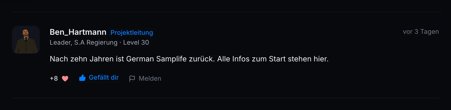 Gefällt mir und die Zahl mit Herz unter einem Beitrag