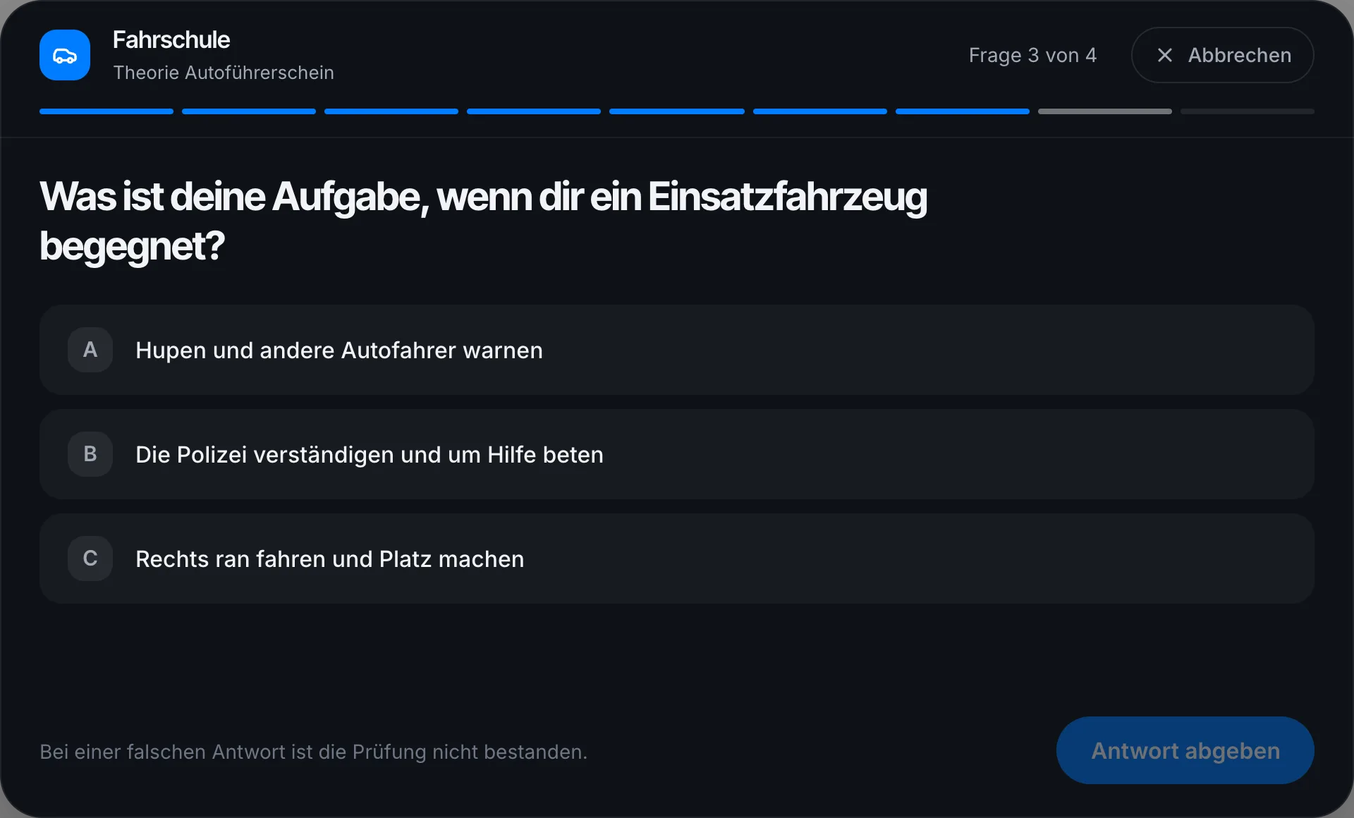 Eine Prüfungsfrage