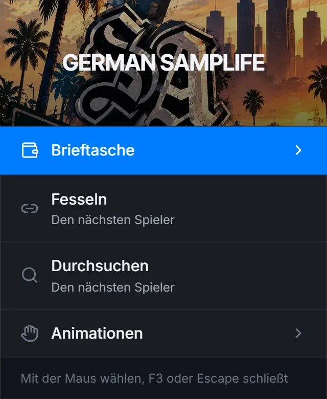 Das F3-Menü mit neuem Kopf