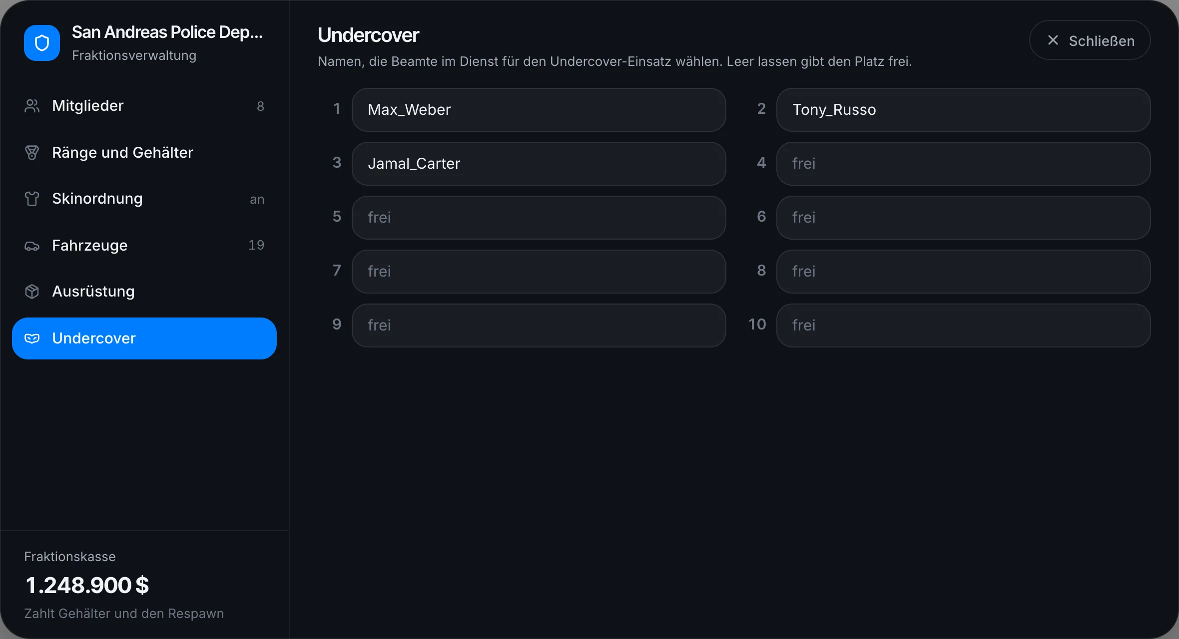 Undercover-Namen