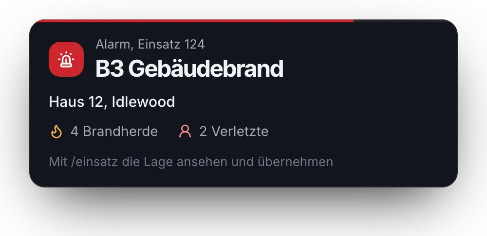 Alarm auf dem Meldeempfänger