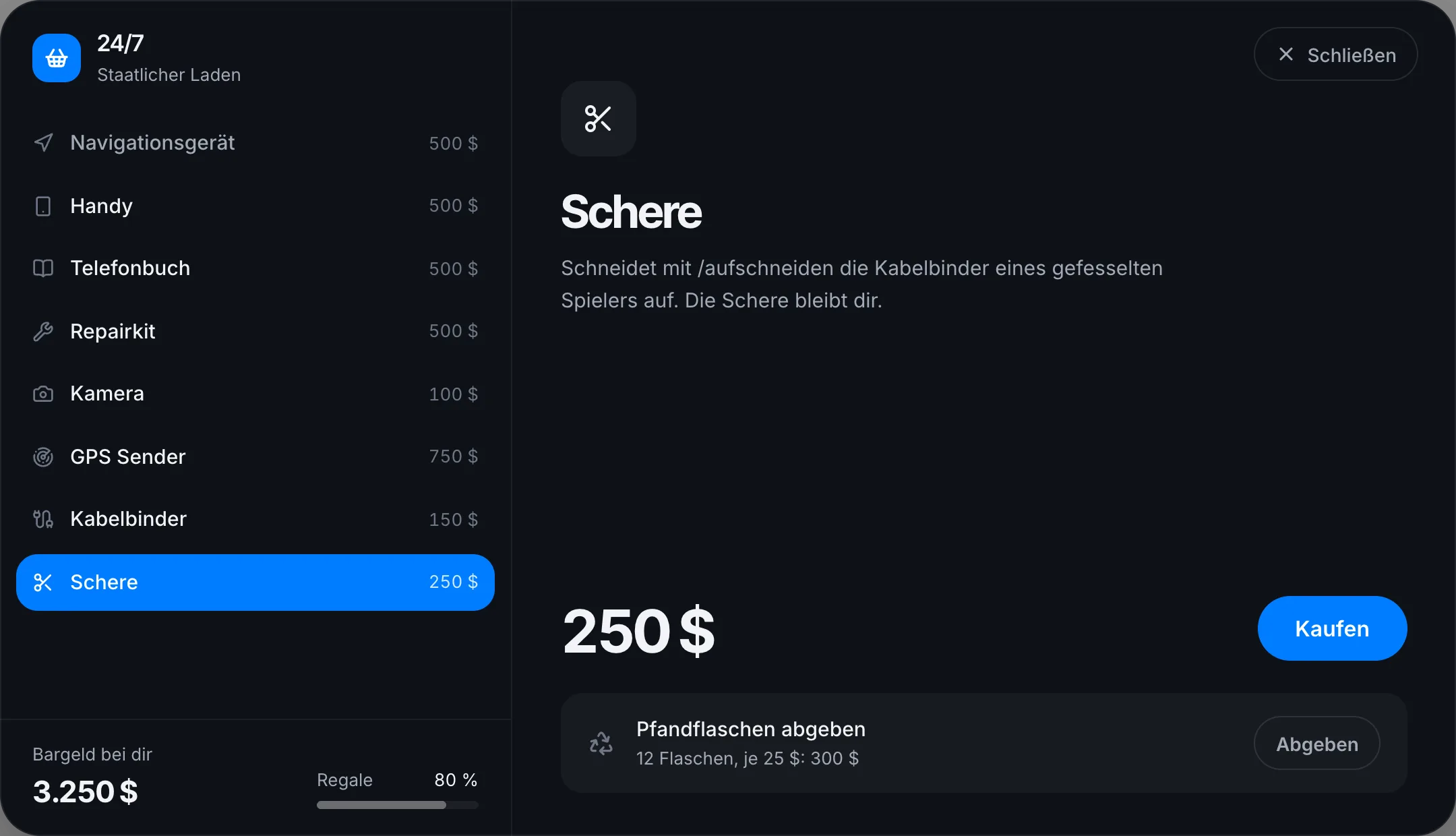 Mit der Schere schneidest du Kabelbinder auf