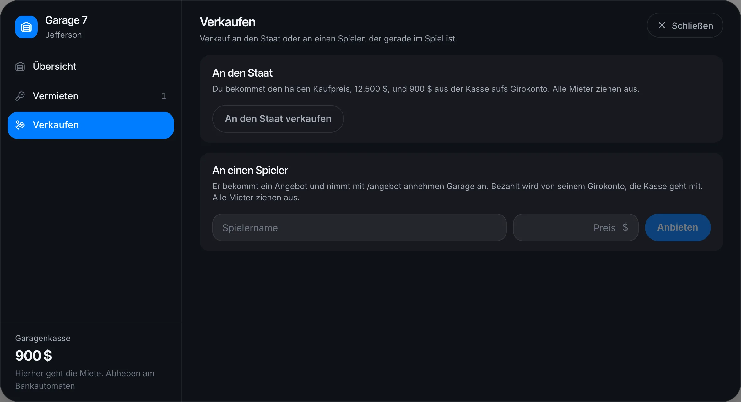 Garage verkaufen