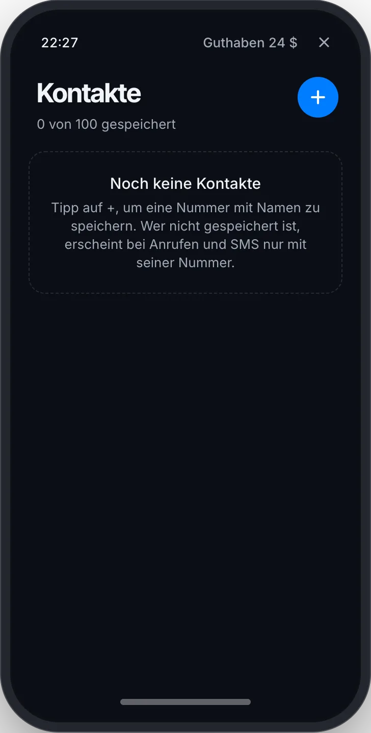 Noch keine Kontakte gespeichert