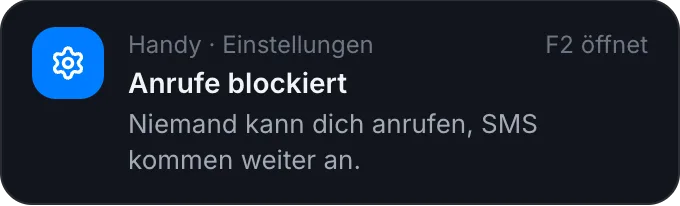 Benachrichtigung bei weggelegtem Handy