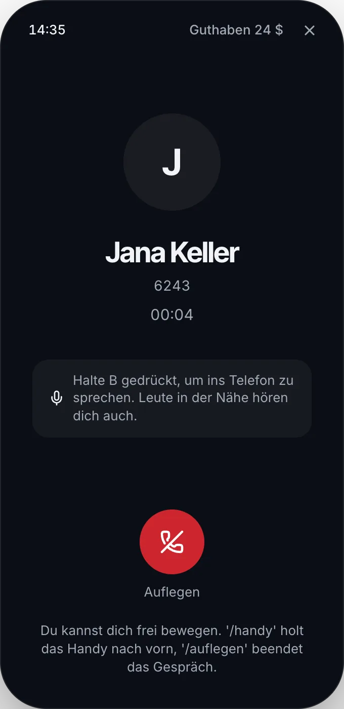 Im Gespräch freigegeben: laufen und weiter telefonieren