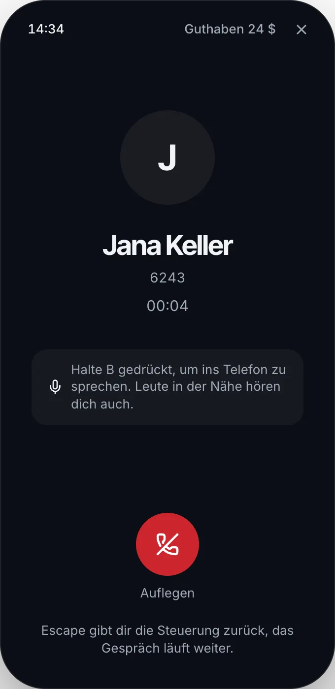Laufendes Gespräch mit Sprach-Chat