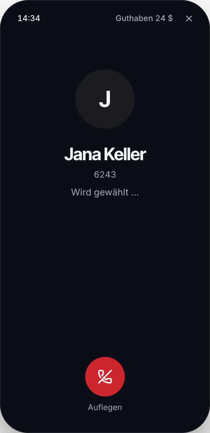Anruf wird gewählt