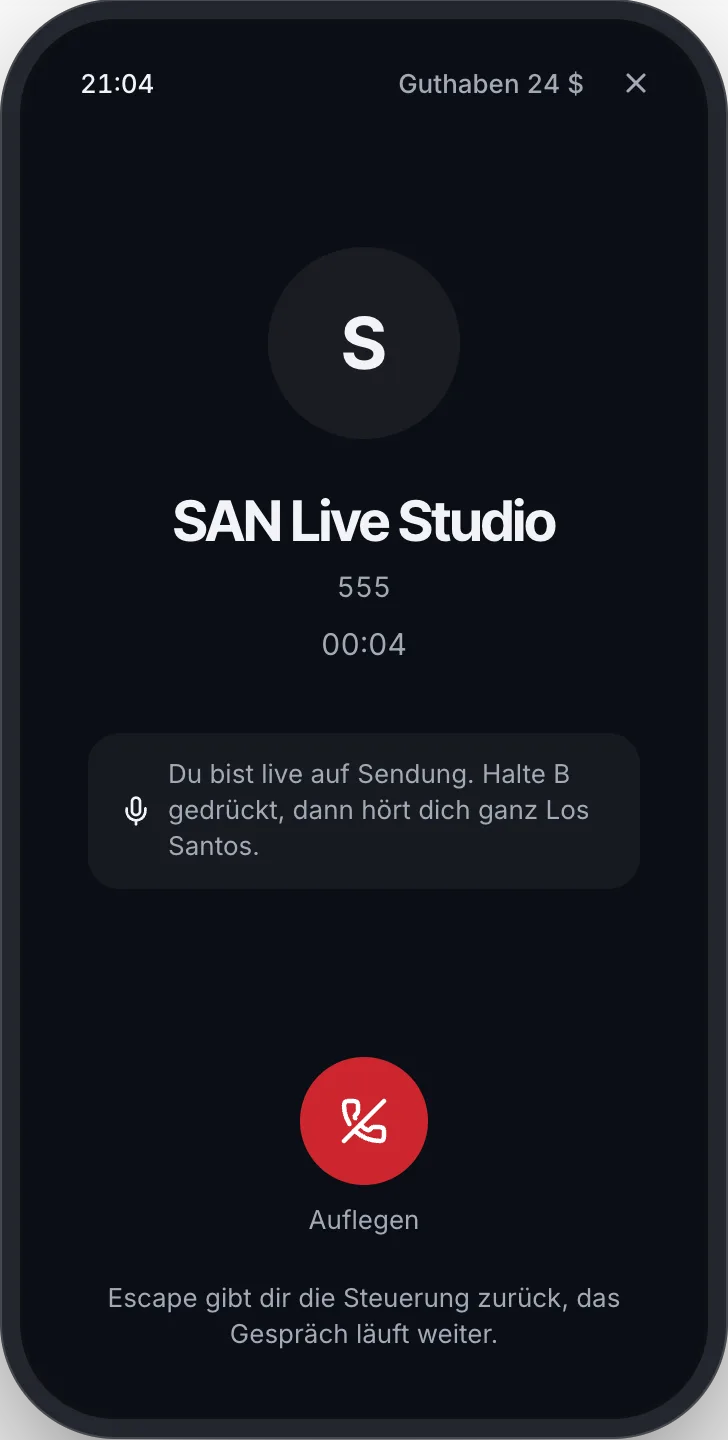 Live auf Sendung am Telefon