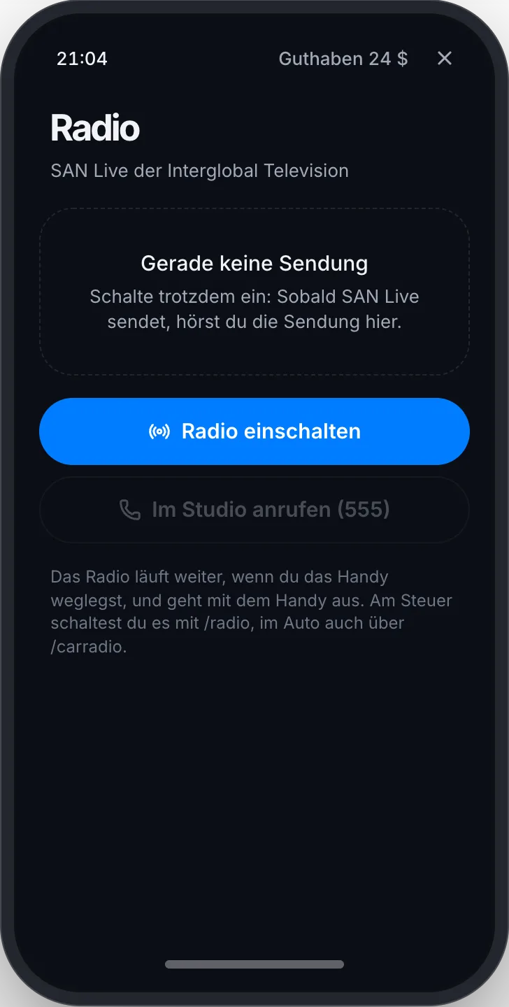 Die App Radio, wenn gerade keine Sendung läuft
