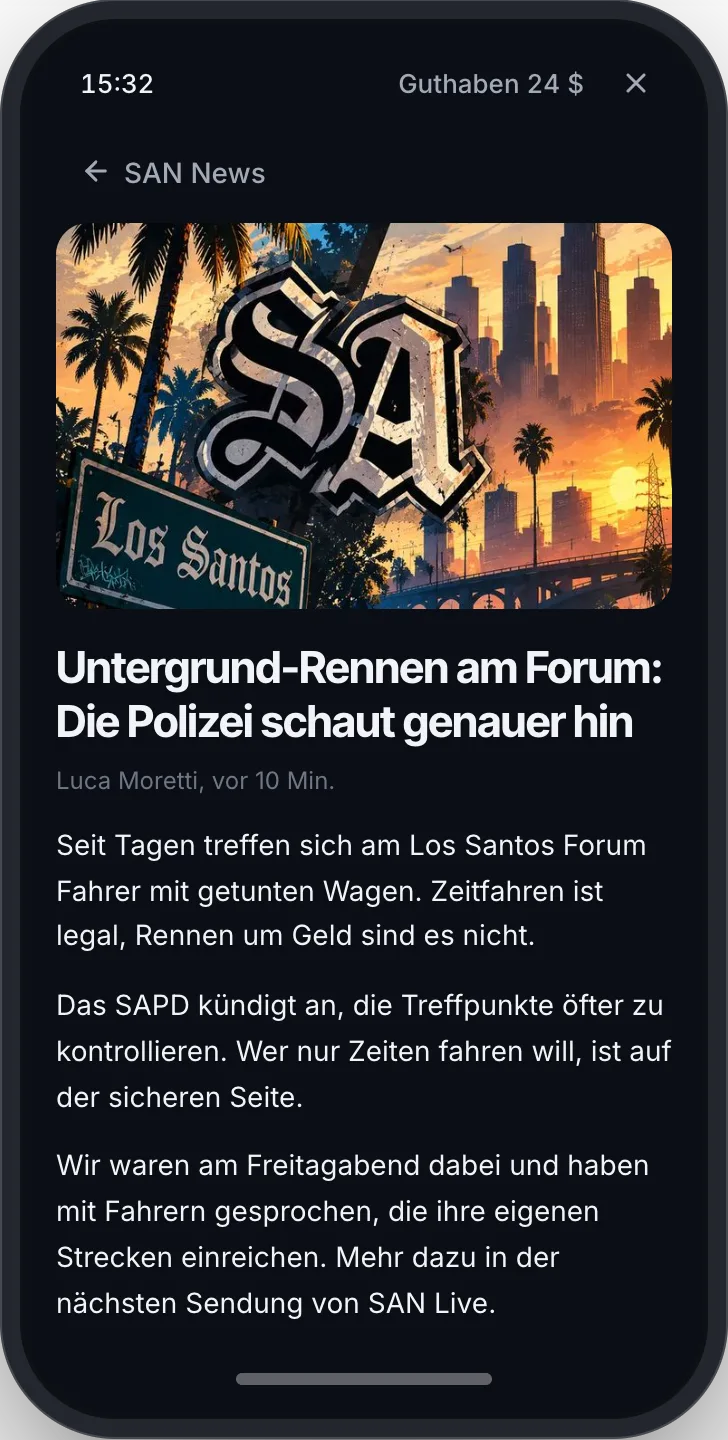 Ein Artikel in der App mit Bild, Autor und ganzem Text
