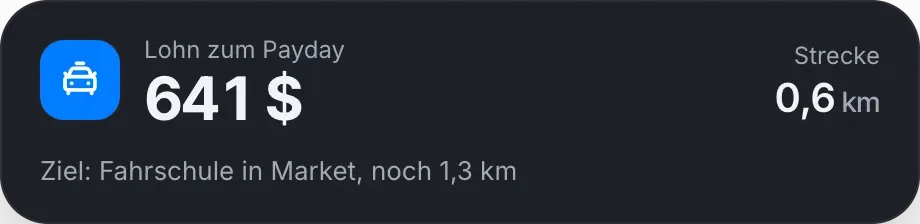 Mit einem Fahrgast der Zentrale an Bord