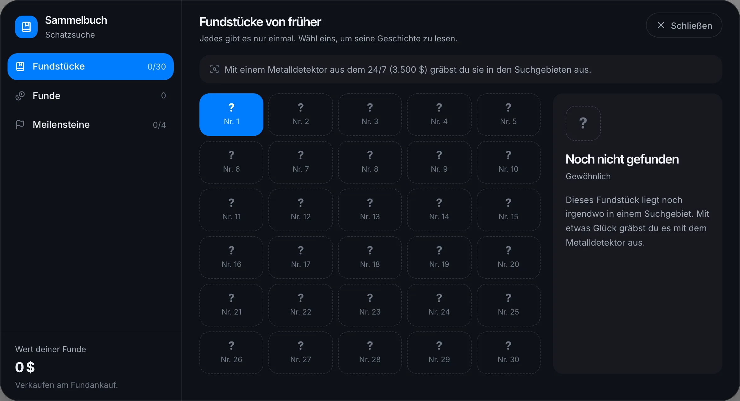 Ein leeres Sammelbuch zu Beginn