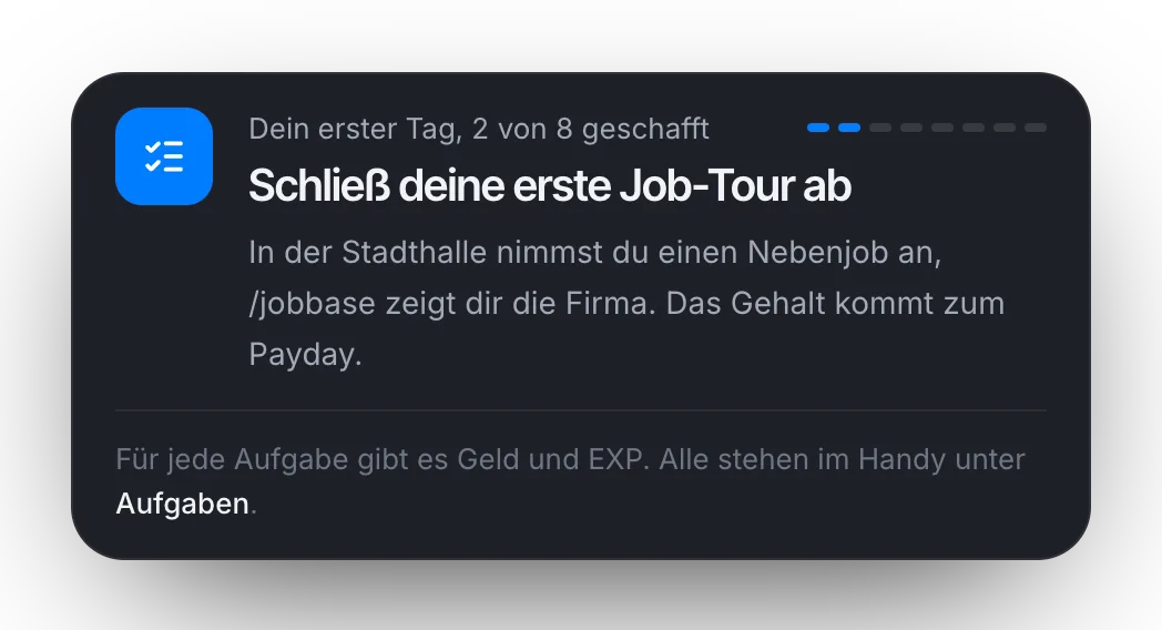 Nach dem Tutorial: die nächste Startaufgabe