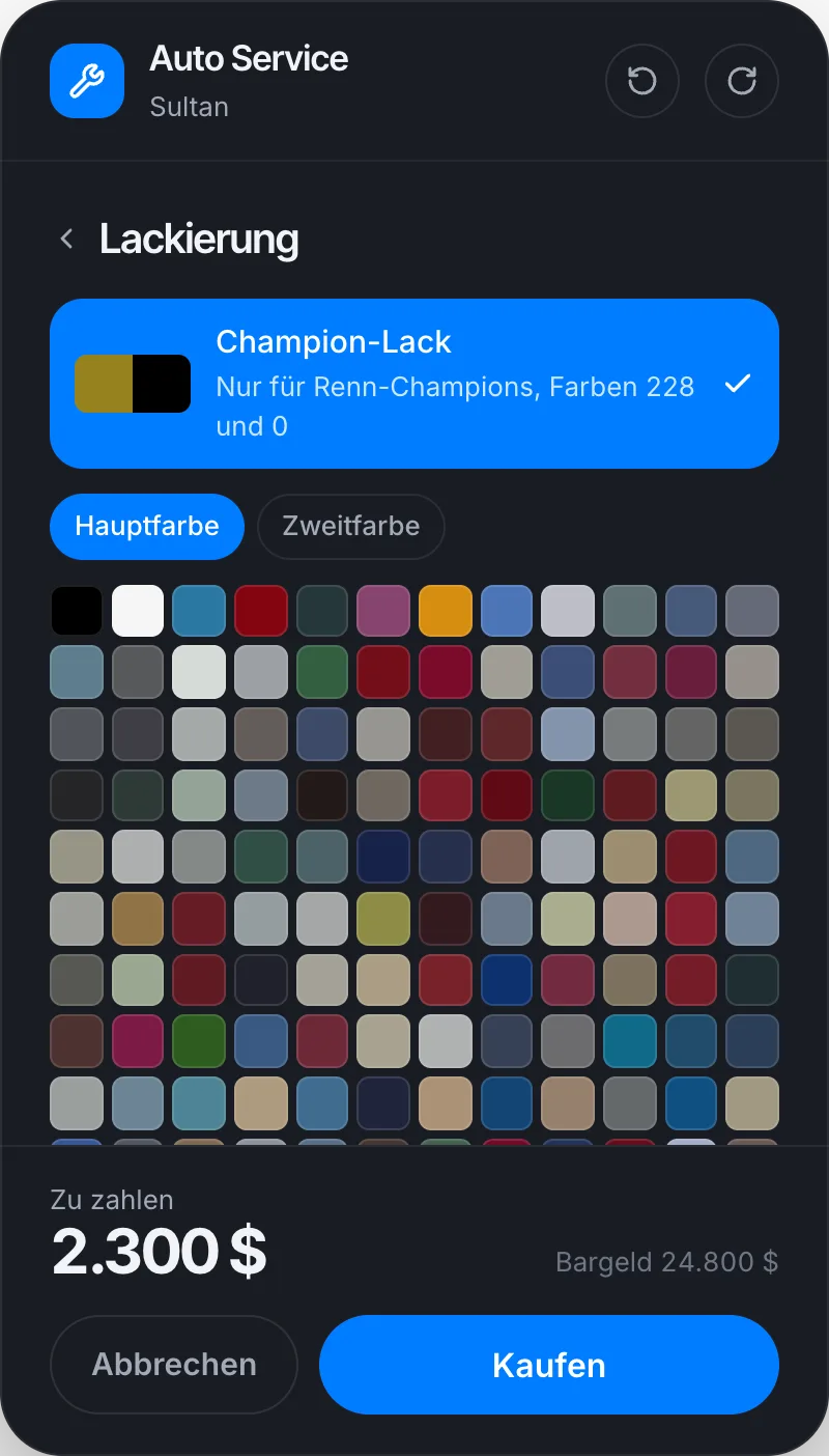 Der Champion-Lack im Tuning, nur für Renn-Champions