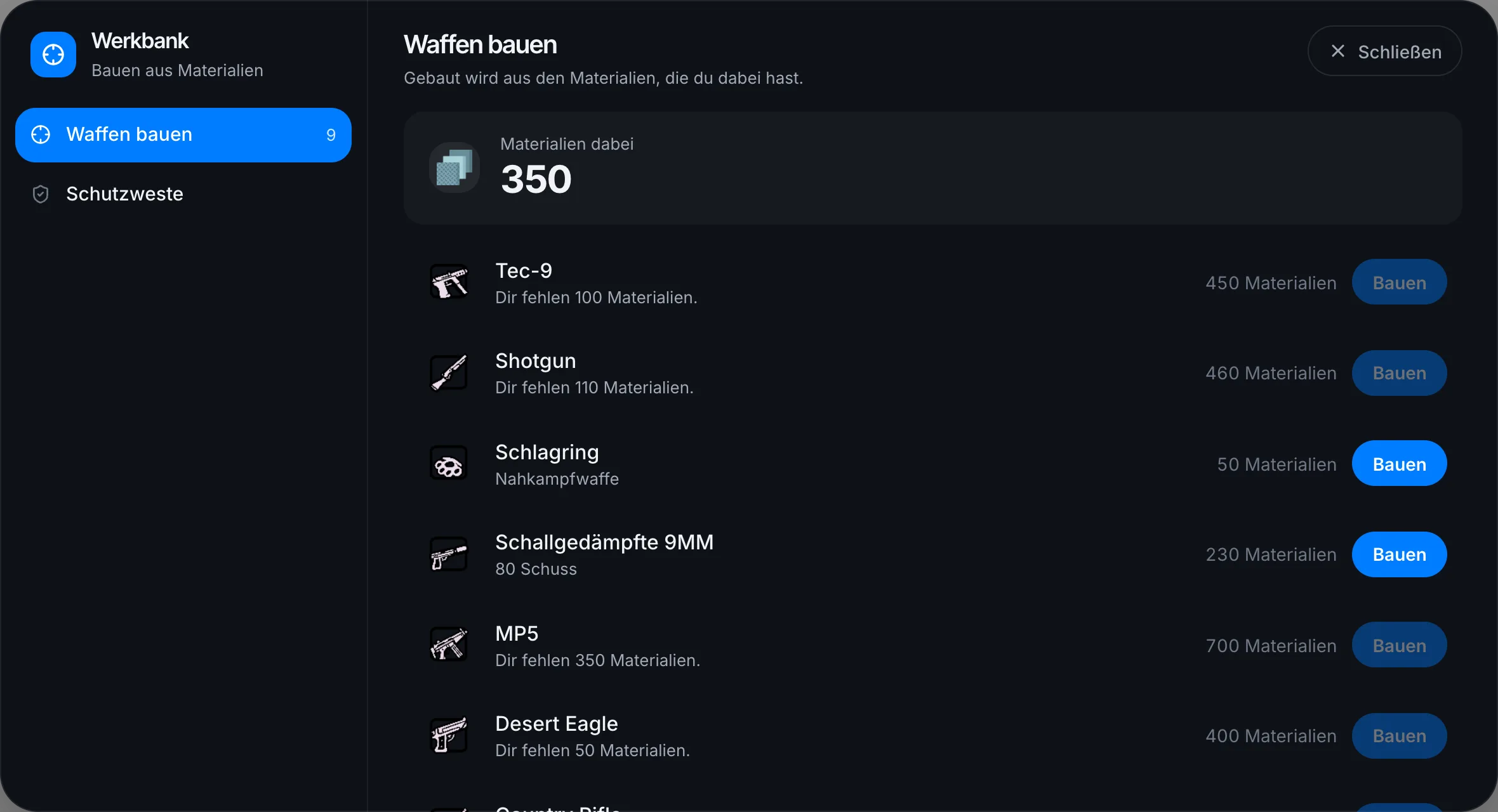 Mit wenig Materialien