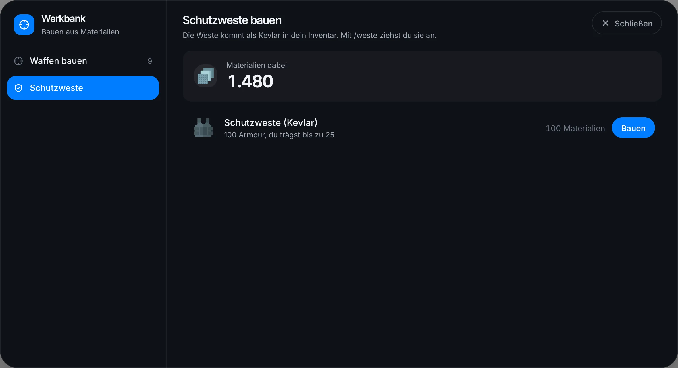 Schutzweste bauen
